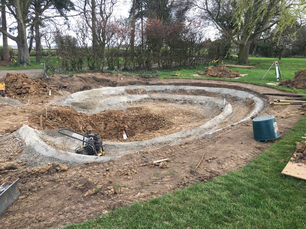 partially constructed wildlife pond