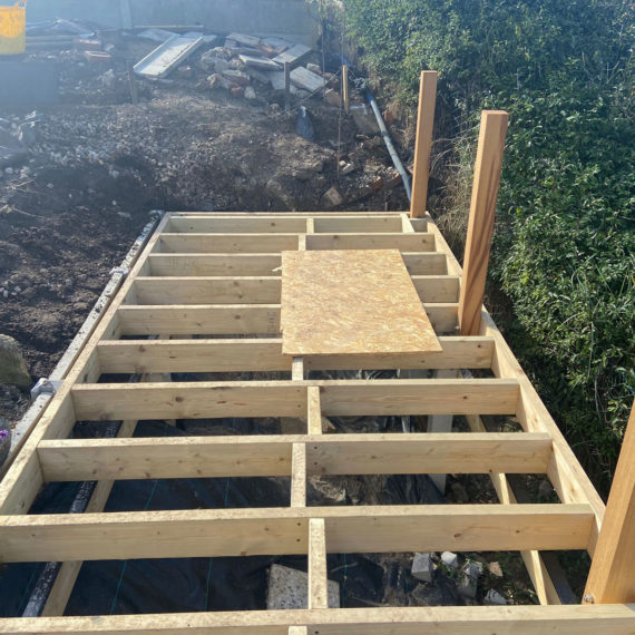 raised decking support structure