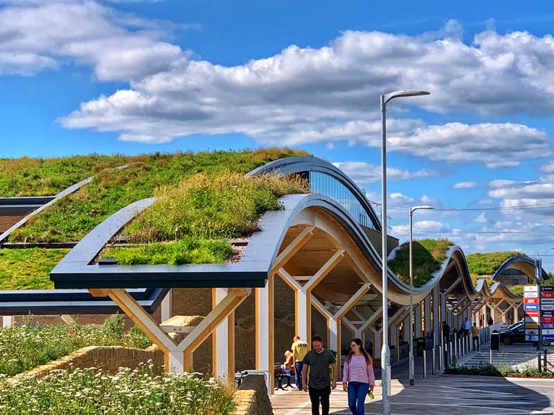 Leeds Service Station with an impressive green roof